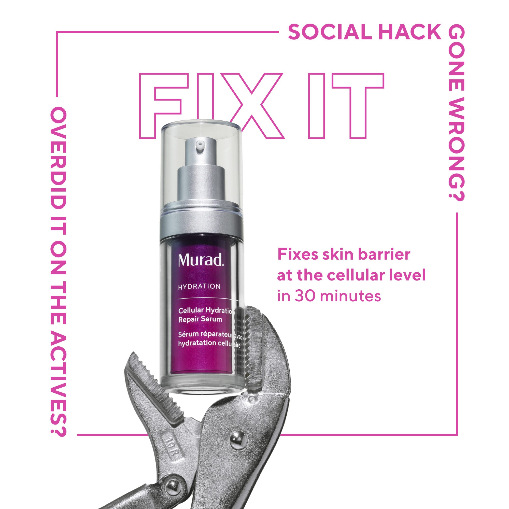 Fixes skin barrier at the cellular level in 30 minutes