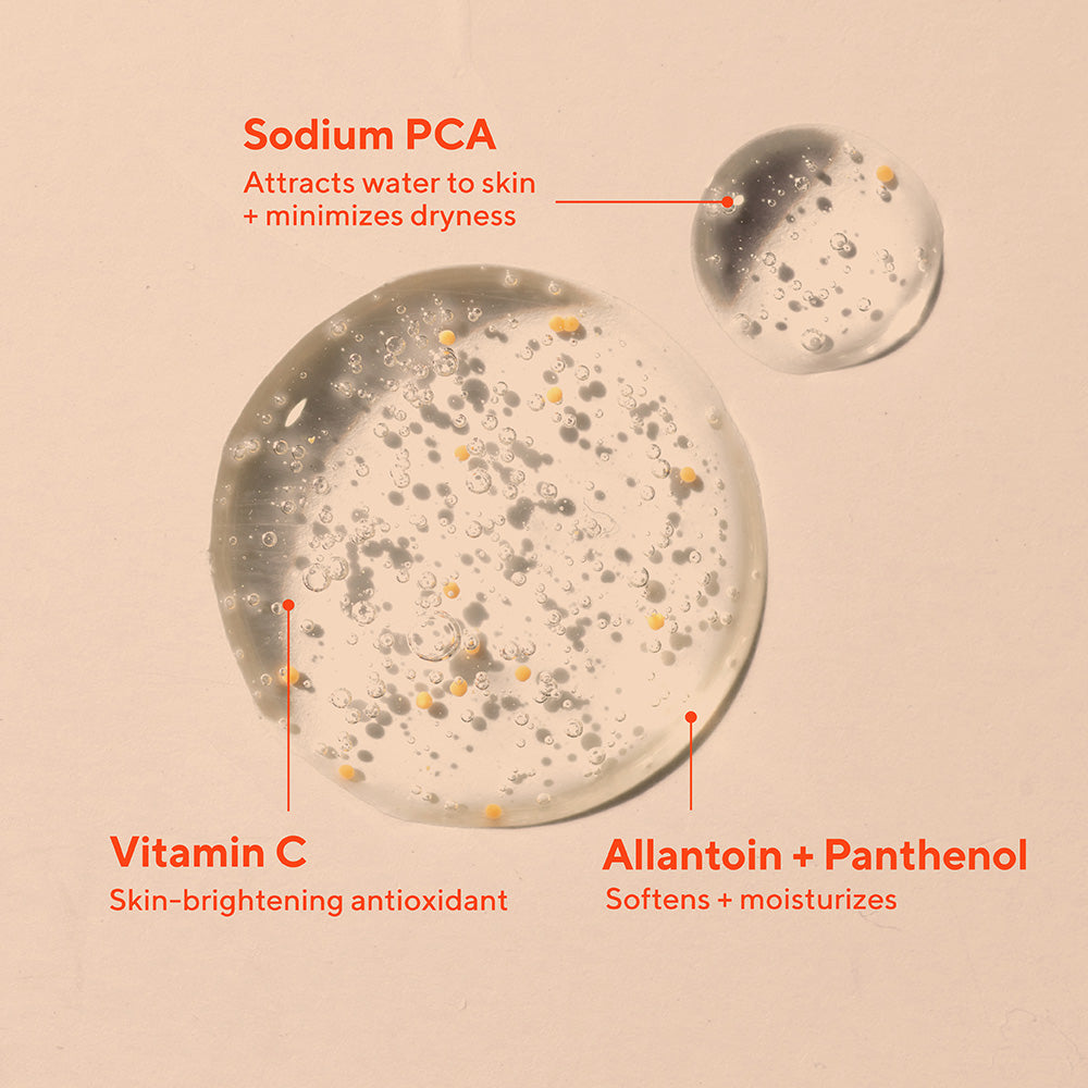 texture blob of Murad Environmental Cleanse Gentle C Cleanser, featuring key ingredients sodium PCA, vitamin C, allantoin + panthenol