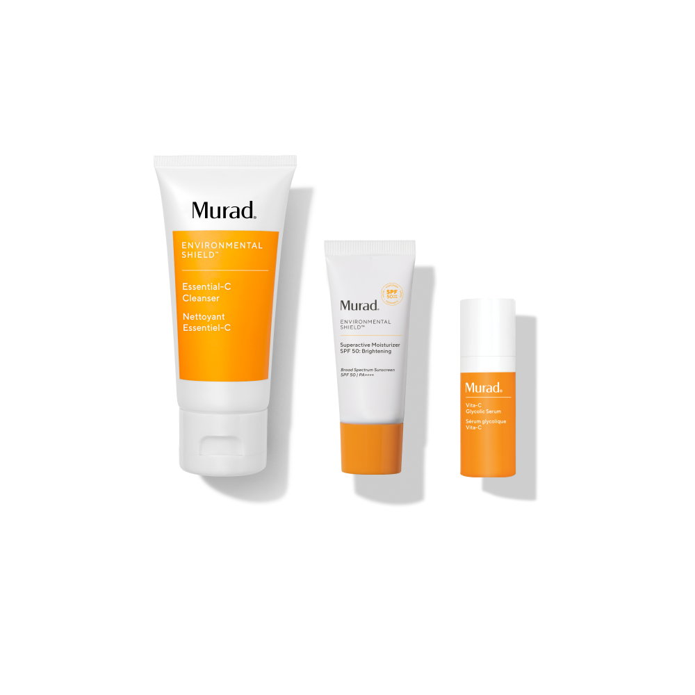 Set of Murad skincare products on a white background