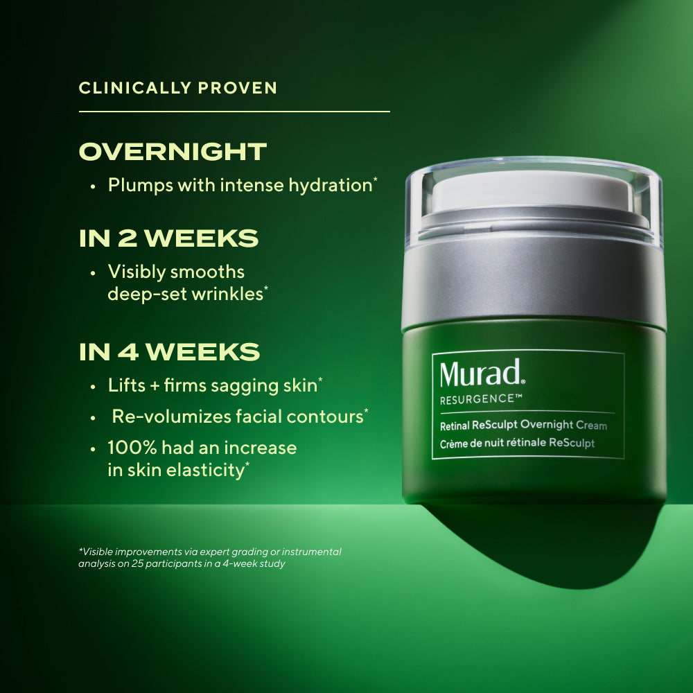 Green skincare jar with text on a green background