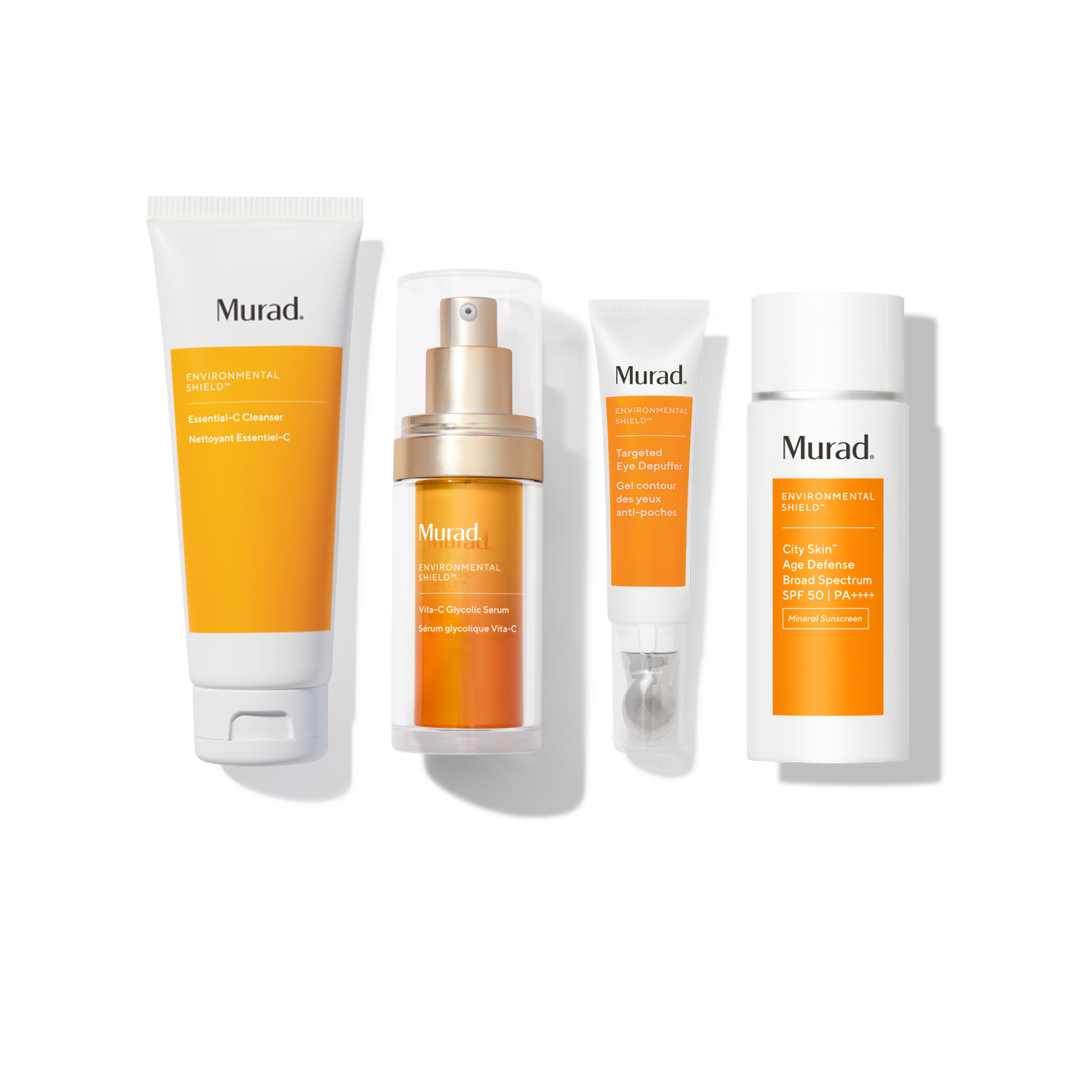 Set of Murad skincare products on a white background